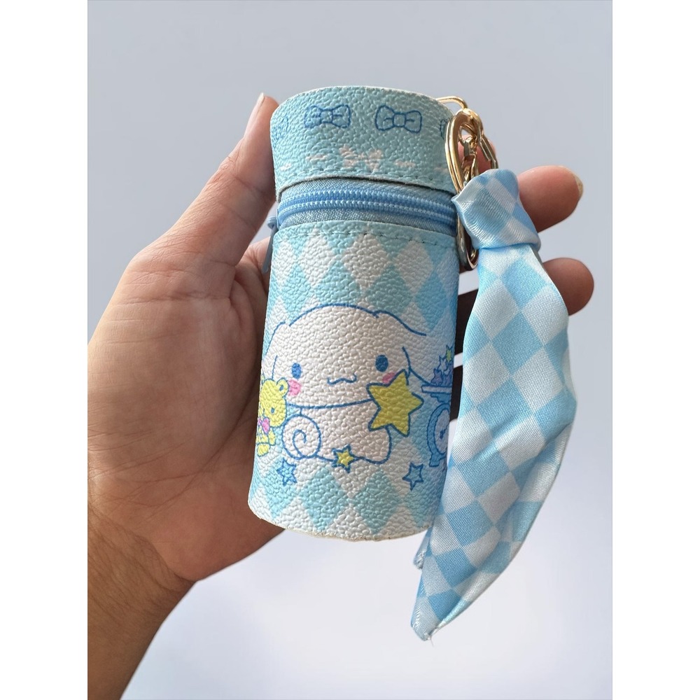 Sanrio Cinnamoroll Pouch Keychain Zipper Bag Charm Blue Kawaii Accessories